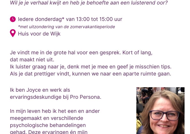 Een praatje doet altijd goed